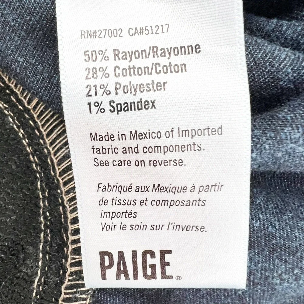 Paige Verdugo Maternity Jeans Womens 28 Blue Good Elastic Side Panel Skinny